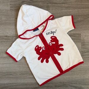 Cradle Togs baby boys lobster zip up shirt with hood